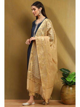 Biba - Womens Gold Poly Silk Dupatta