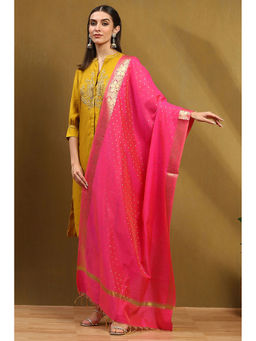 Biba - Womens Pink Polyester Dupatta