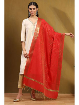 Biba - Womens Red Polyester Dupatta