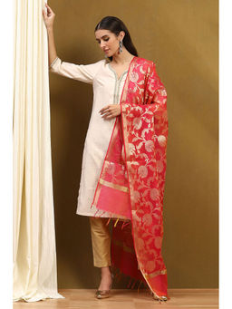 Biba - Womens Red Polyester Dupatta