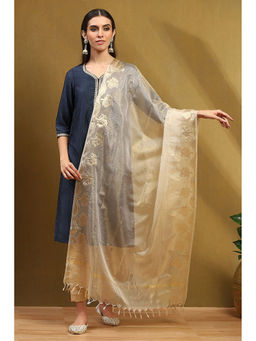 Biba - Womens Gold Polyester Dupatta