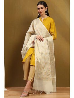 Biba - Womens Beige Polyester Dupatta