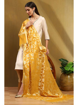 Biba - Womens Yellow Polyester Dupatta