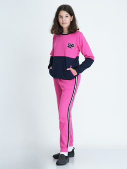 mackly - Girls Pink Embroidered Sweatshirt