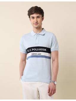 U.S. POLO ASSN. - Brand Embroidered Classic Polo T-shirt - Blue