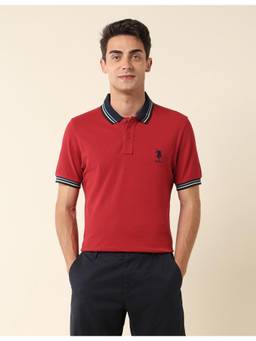 U.S. POLO ASSN. - Pure Cotton Slim Fit Polo T-shirt - Red