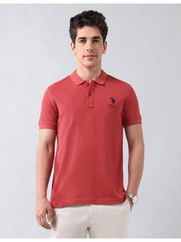 U.S. Polo Assn. Denim Co. - Muscle Fit Pure Cotton Polo T-shirt - Red