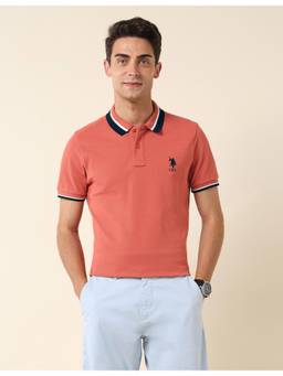 U.S. POLO ASSN. - Slim Fit Pure Cotton Polo T-shirt - Red