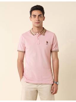 U.S. POLO ASSN. - Pure Cotton Slim Fit Polo T-shirt - Pink