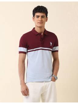U.S. POLO ASSN. - Colorblock Classic Polo T-shirt - Wine