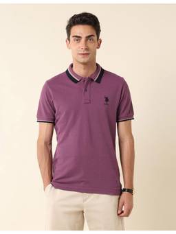 U.S. POLO ASSN. - Slim Fit Pure Cotton Polo T-shirt - Purple