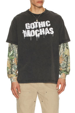 Gothicmochas - Stencil Spray Layered Long Sleeve Tee