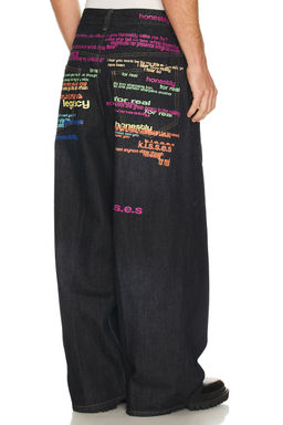 Jaded London - Rainbow Script XL Colossus Jeans