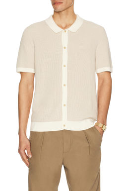 onia - Linen Button Up Sweater Shirt