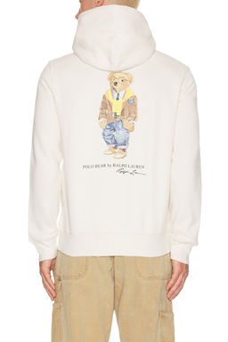 POLO RALPH LAUREN - Fleece Polo Script Heritage Bear Hoodie