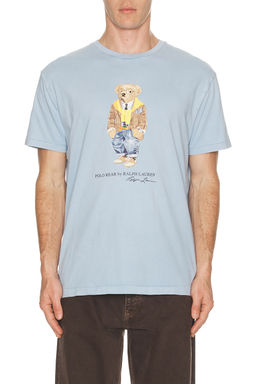 POLO RALPH LAUREN - Short Sleeve Resin Washed Graphic Novelty Heritage Bear T-Shirt