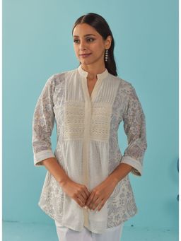 Lakshita - Lavender A-Line Rachael Tunic with Pintucks