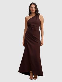 Forever New - Brown Yolanda One Shoulder Gown