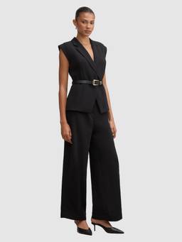 Forever New - Black Ayla Tailored Belted Jumpsuit