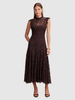 Forever New - Brown Arielle Lace Midi Dress