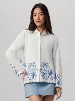 The Souled Store - Gardenia Embroidered Shirt Women Relaxed Shirts