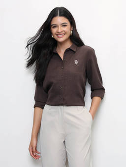 U.S. POLO ASSN. - Women Solid Regular Fit Shirt