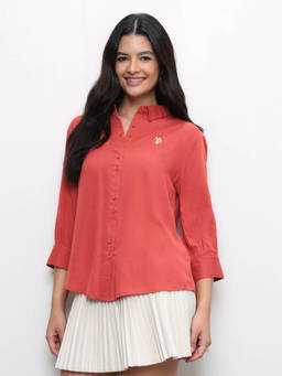 U.S. POLO ASSN. - Women Solid Relaxed Fit Shirt