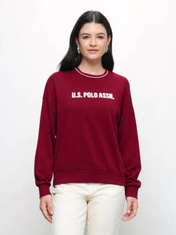 U.S. POLO ASSN. - Women Brand Printed Oversized Fit Sweatshirt
