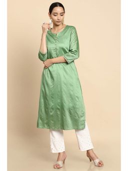 Soch - Women Green Embroidered Kurta