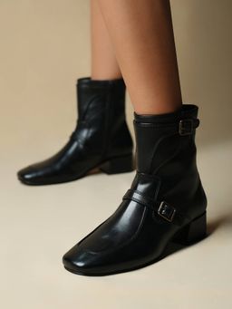 Theater - Women Black Block Heels Casual Boots