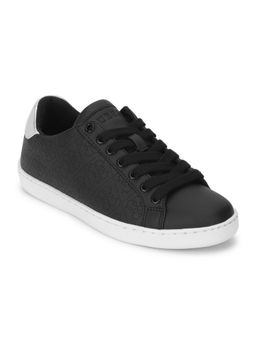 Guess - Women Black Lace-ups Perforated Sneakers
