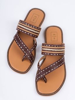 SANDALWALI - Women Tan Flats