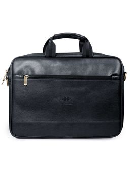 The Clownfish - Biz Faux Leather Messenger Bag - Black