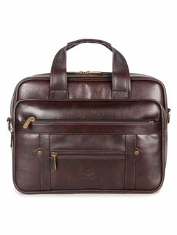 The Clownfish - Faux Leather Messenger Bag - Dark Brown