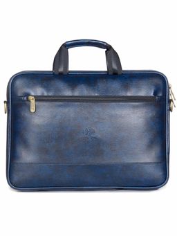 The Clownfish - Biz Faux Leather Messenger Bag - Blue