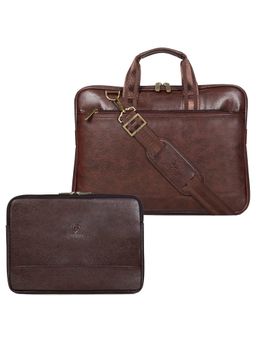 The Clownfish - Unisex Set of Messenger Bag & Laptop Sleeve - Brown