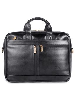 The Clownfish - Dataguard Faux Leather Messenger Bag with Trolley Strap - Black