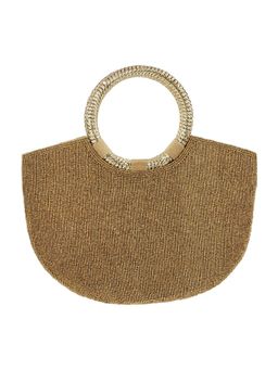 Metro - Embellished-Sequined Gold Handbag