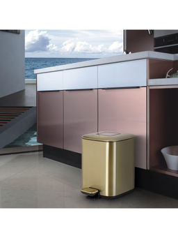 Freelance - Miya Steel Wastebin, Waste Storage Box, Dustbin, Trash Can, Green Bronze, 9 Ltr