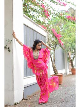 FORAM PATEL - Pink Printed Embroidered Co-Ord (Set of 3)