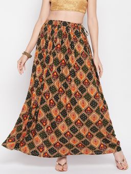 Clora Creation - Women Multi-Color Printed Flared Skirt