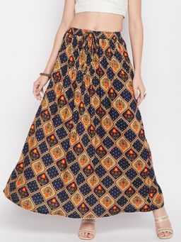 Clora Creation - Women Multi-Color Printed Flared Skirt