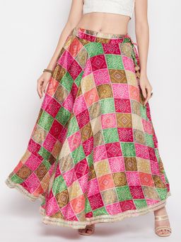 Clora Creation - Women Multi-Color Printed Flared Skirt