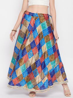 Clora Creation - Women Multi-Color Printed Flared Skirt