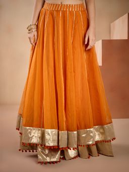Gajra Gang - Guilded Goddess Mustard Double Layered Skirt GGSRT08
