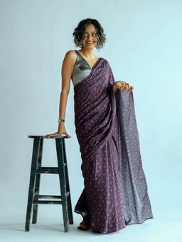 Suta - Printed Purple Modal Saree