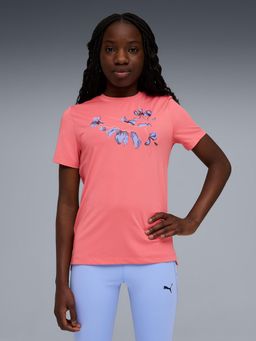 Puma - Essentials Training Youth Flower Print T-Shirt-Pink