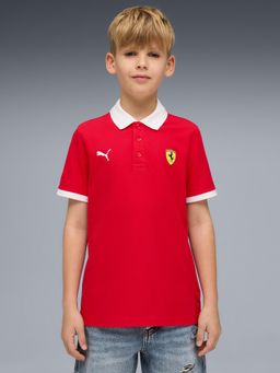 Puma - Scuderia Ferrari Youth Shield Logo Polo T-Shirt-Red
