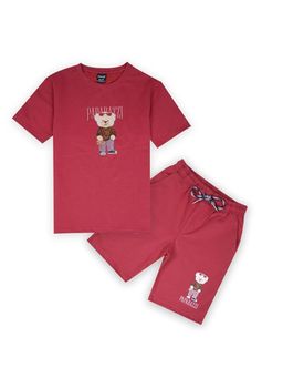 CAVIO - Boys Character Print Co-Ord Set-Red