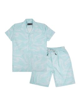 CAVIO - Boys Trendy Half Sleeve Abstract Print Co-Ord Set-Blue